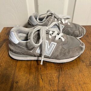 New Balance Kids' Gray and White Sneakers